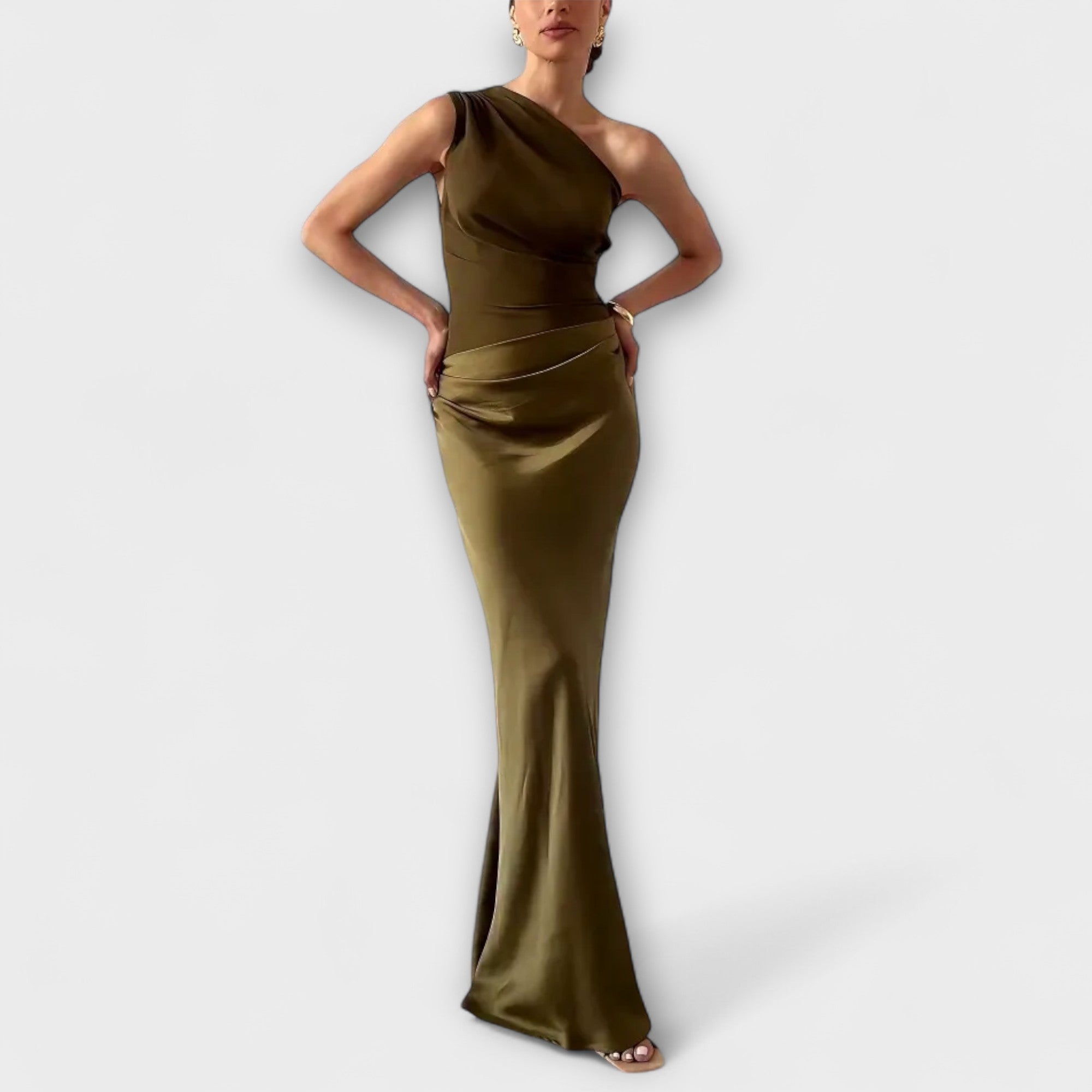 Dervla - Asymmetrical Satin Dress