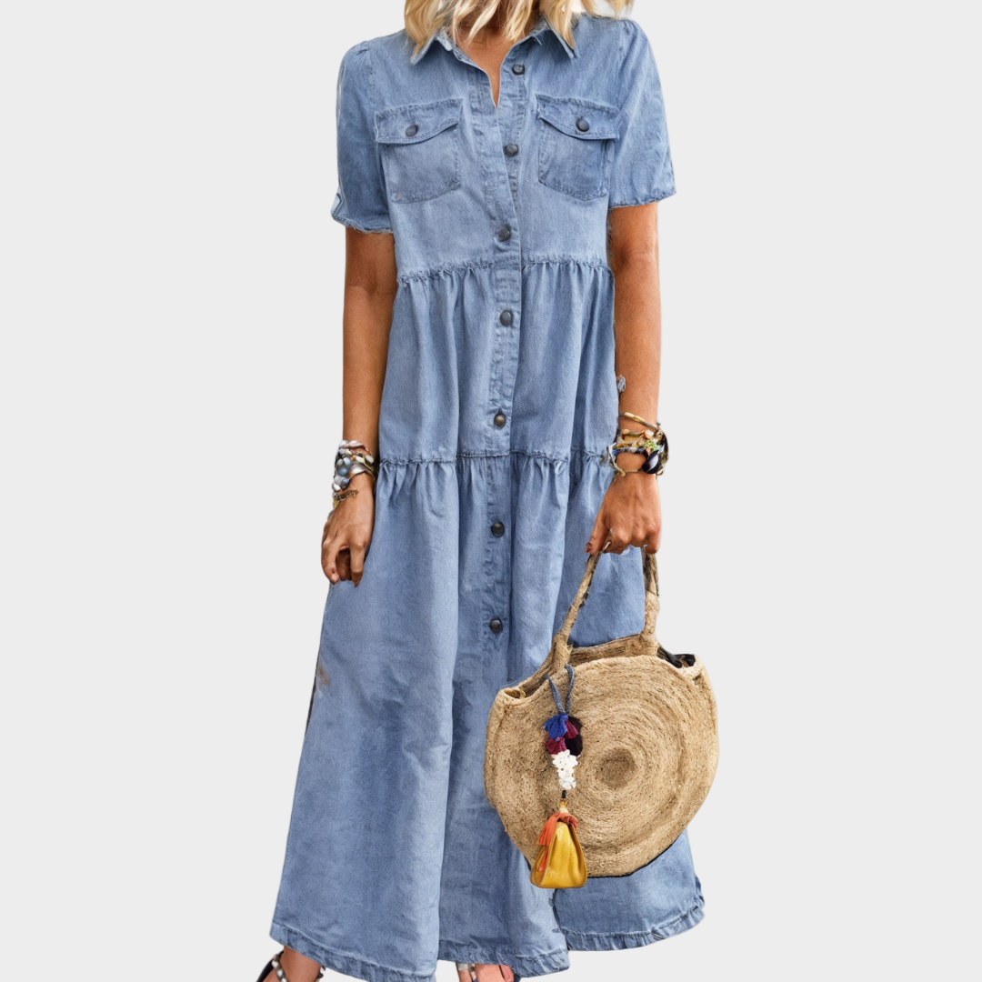 Eabha - Denim Button Dress