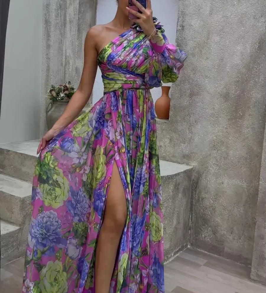 Dervla - One-Shoulder Floral Dress