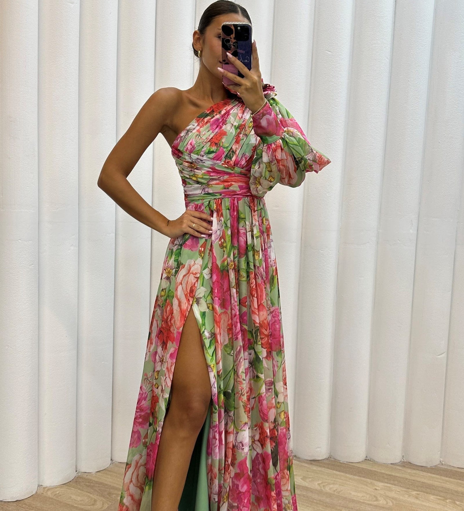 Dervla - One-Shoulder Floral Dress