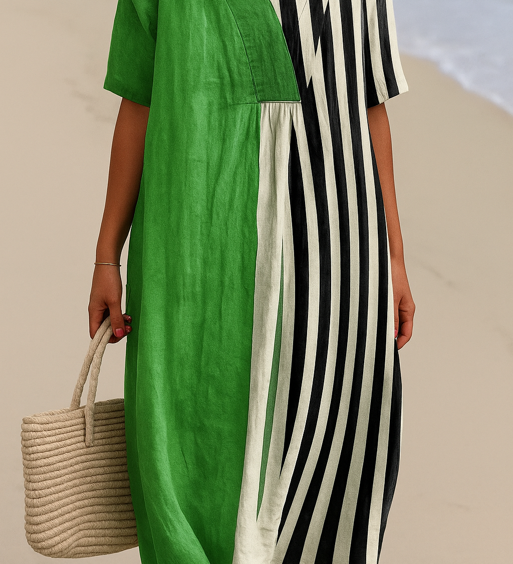 Eilís - Green Striped Dress