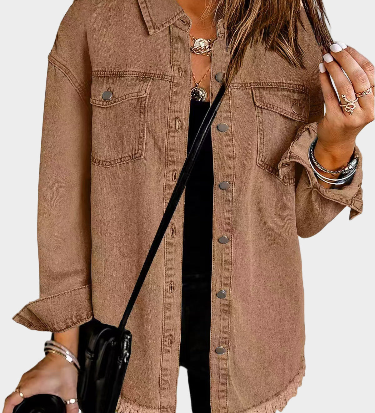 Dervla - Frayed Denim Jacket