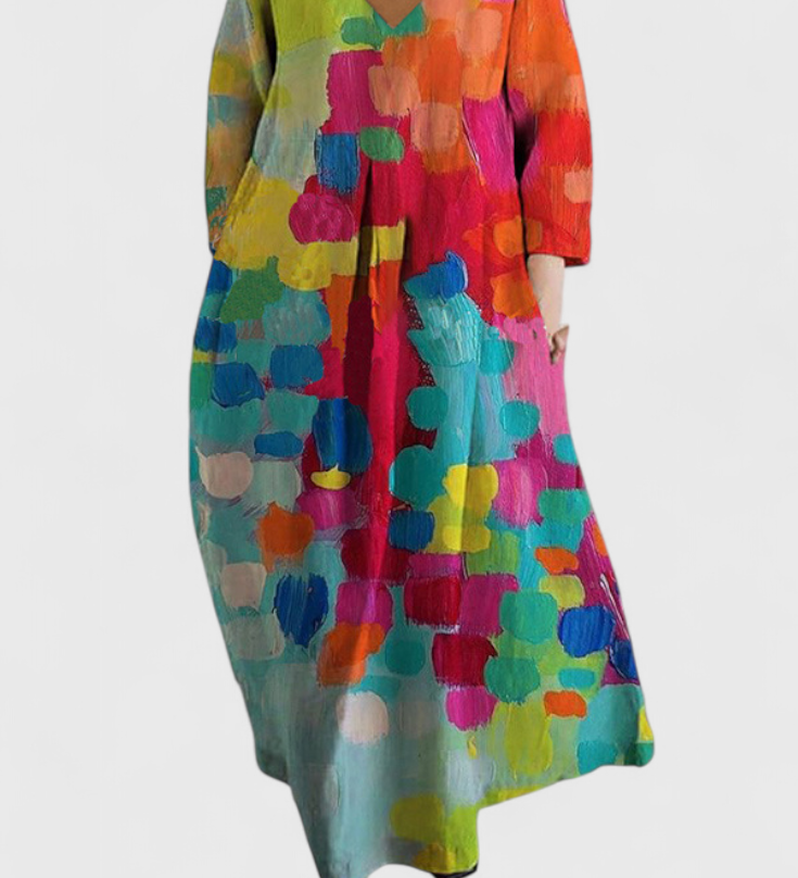 Eabha - V-Neck Fluid Dress