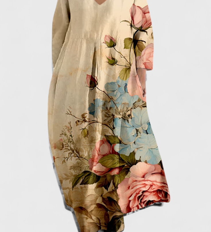 Eabha - V-Neck Fluid Dress
