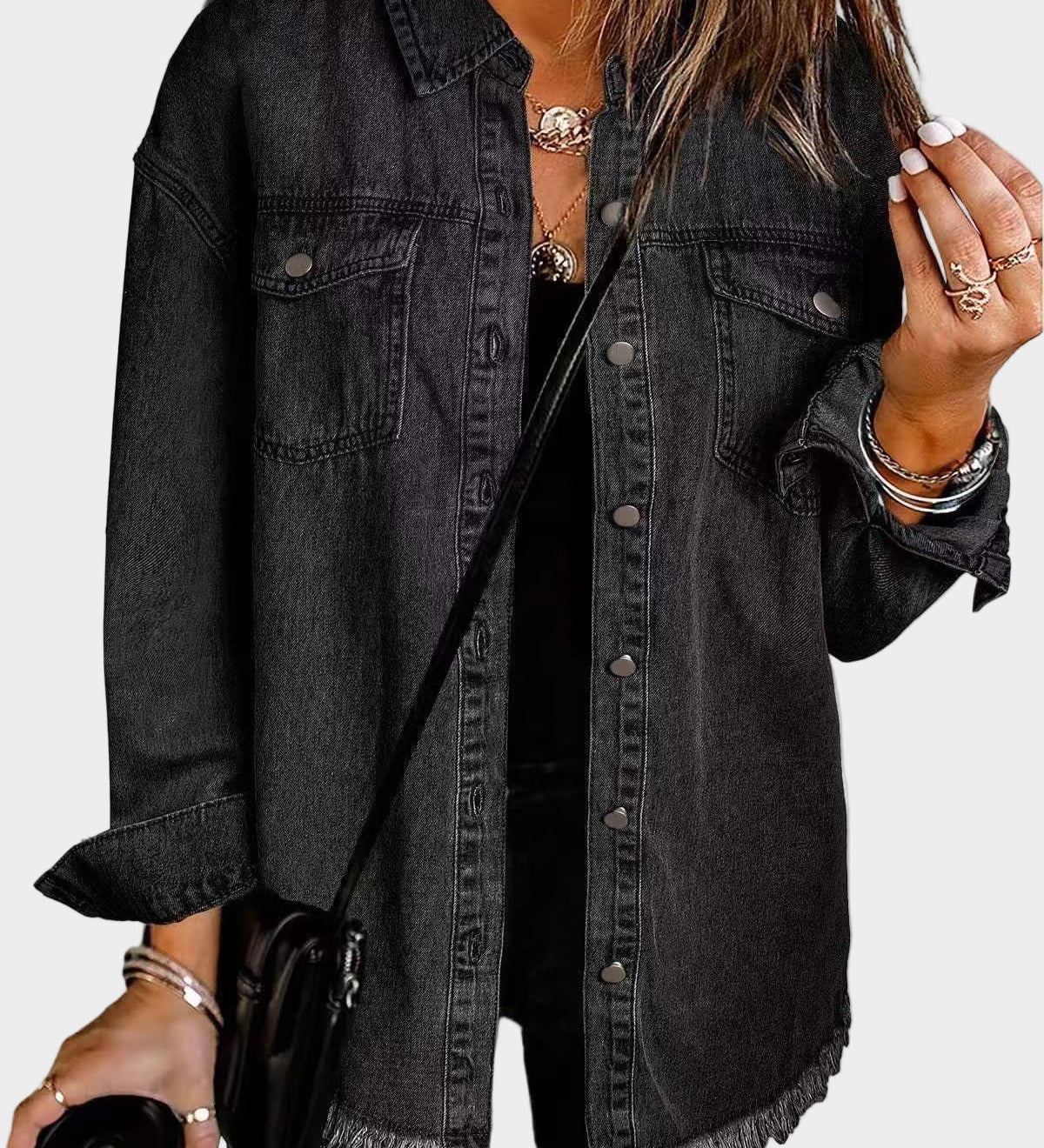 Dervla - Frayed Denim Jacket