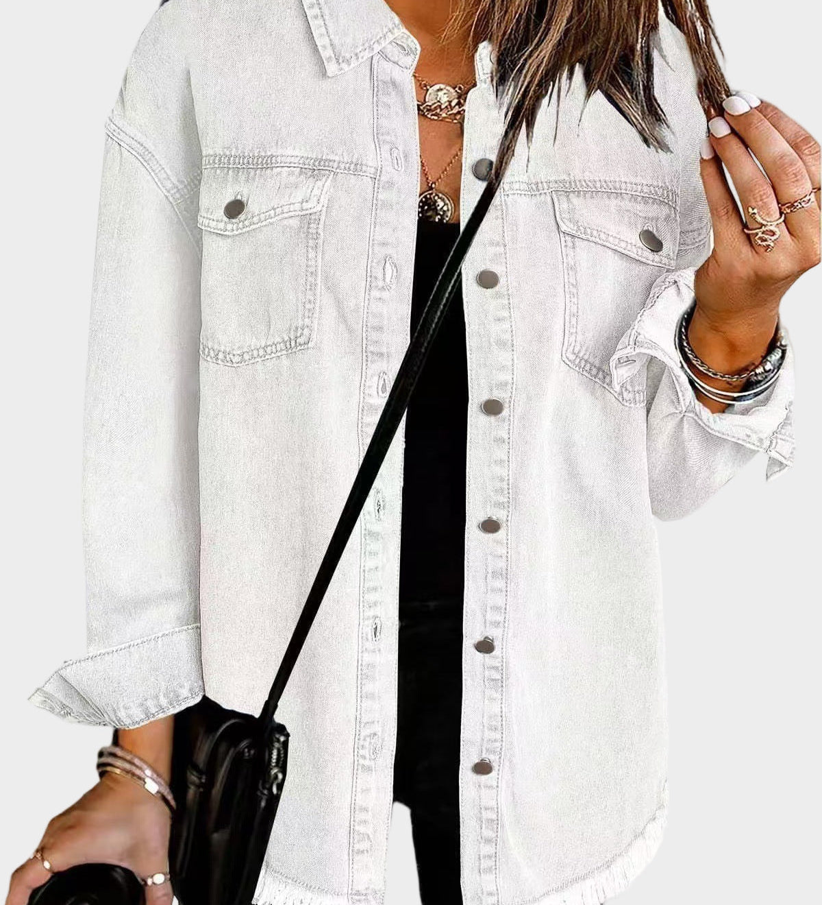 Dervla - Frayed Denim Jacket