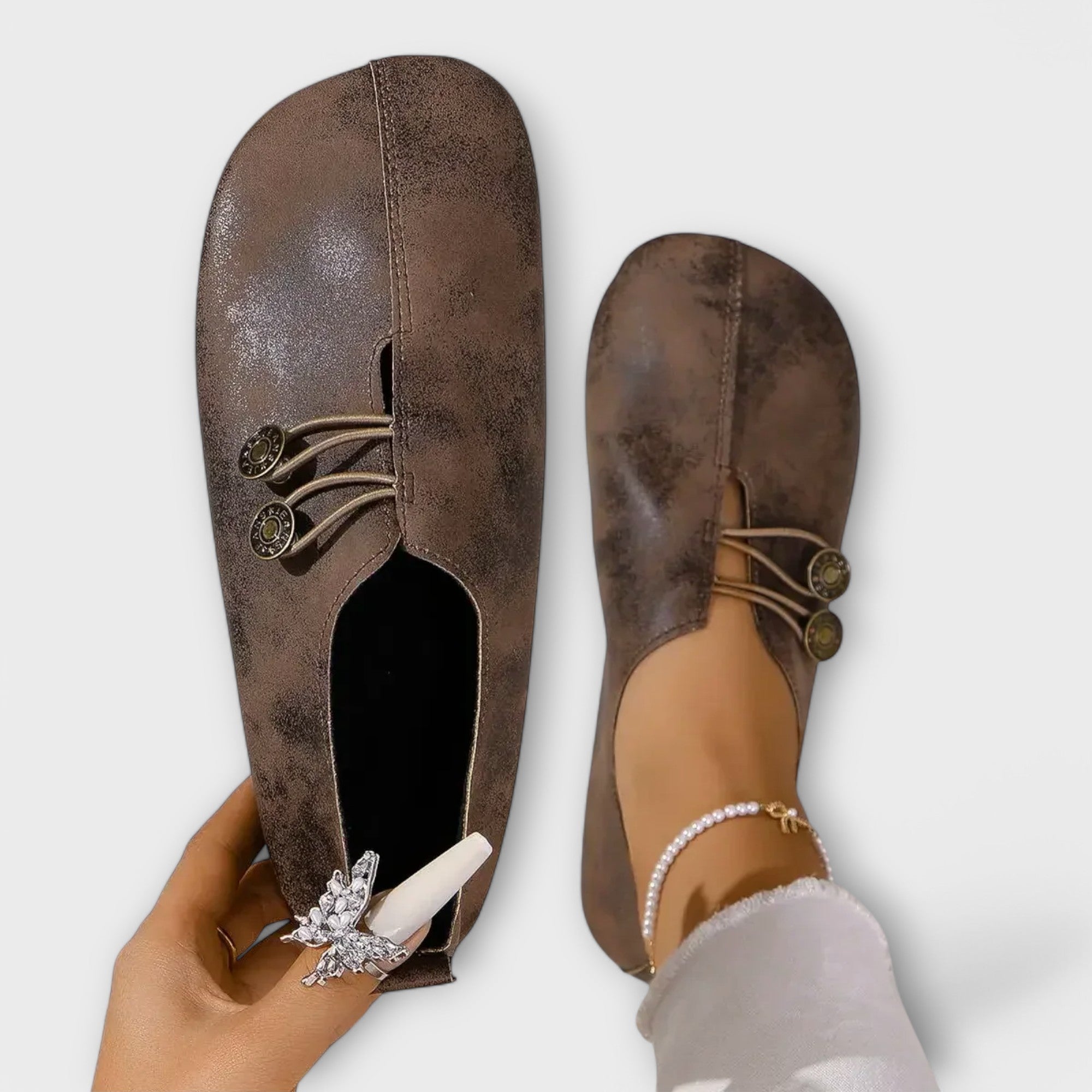 Dervla - Leather Ballerina Flats