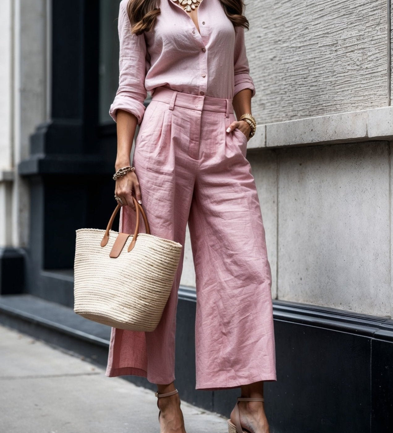 Dervla - Casual Pink Set
