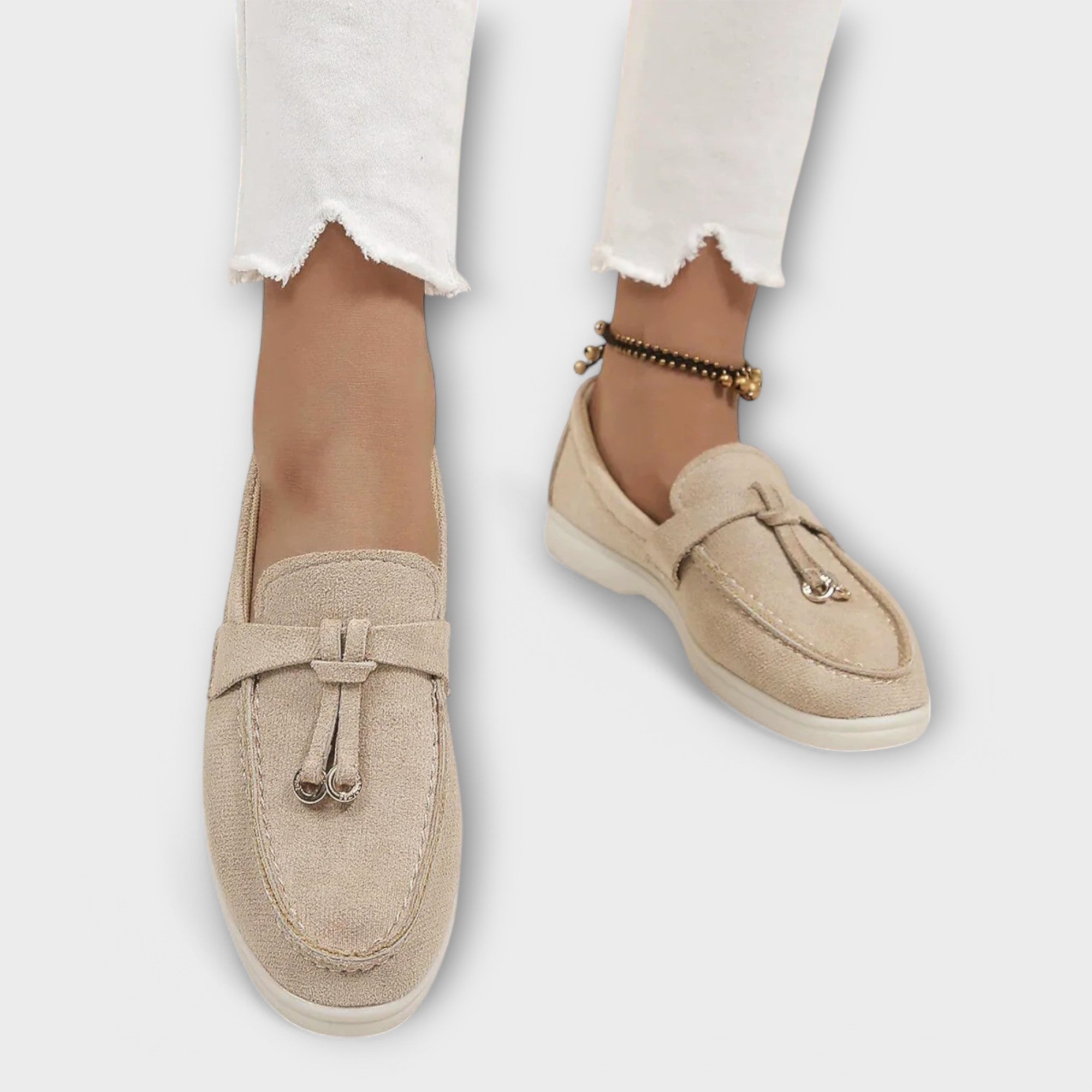 Síle - Beige Decorative Loafers